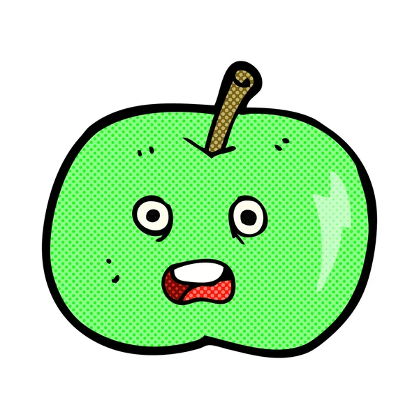 Comic cartoon shiny apple — Stock Vector