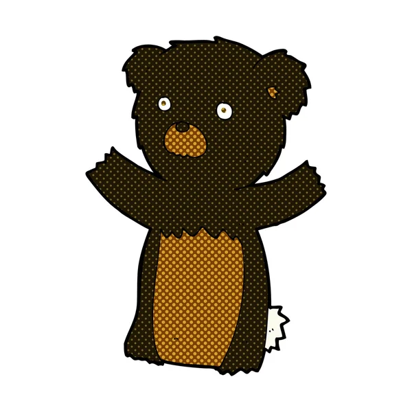 Комікс мультфільм чорний ведмідь дитина — стоковий вектор