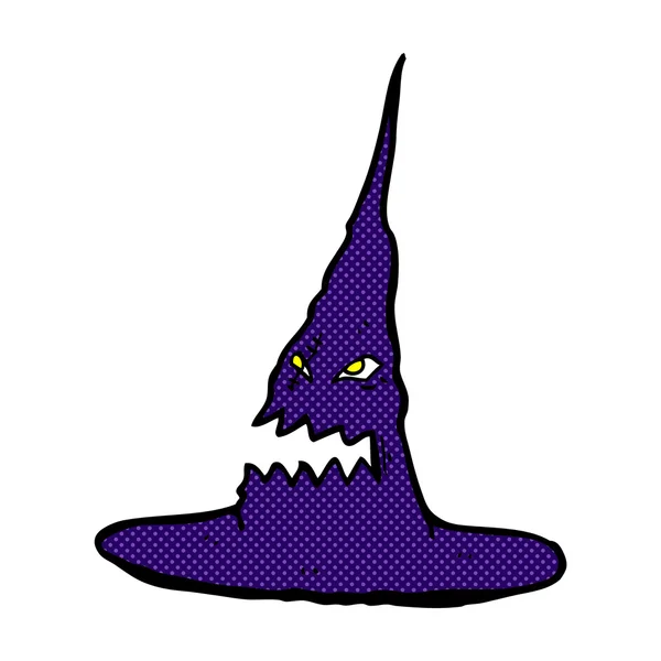 Vicces rajzfilm kísérteties boszorkány kalap — Stock Vector