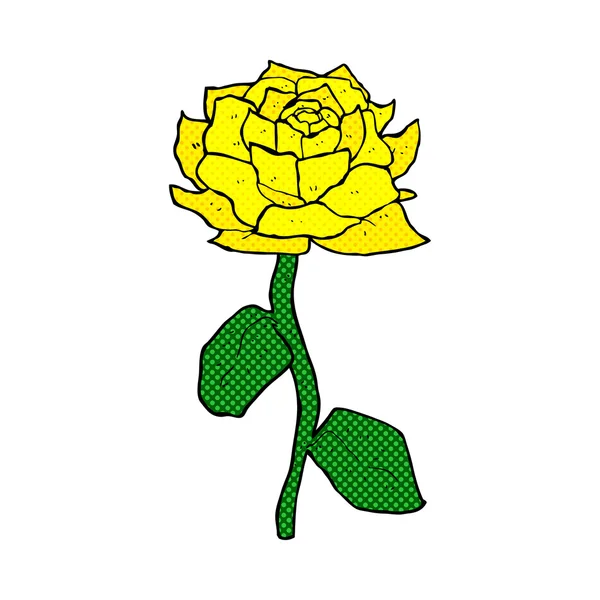 Κίτρινο τριαντάφυλλο κωμικό κινούμενα σχέδια — Διανυσματικό Αρχείο