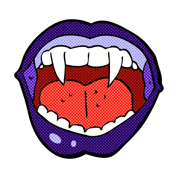 Strip cartoon vampier mond — Stockvector