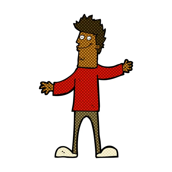 Strip cartoon gelukkig man — Stockvector