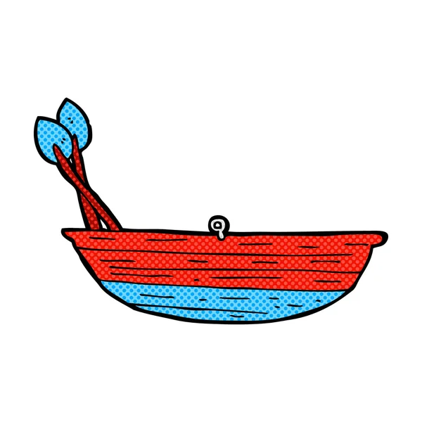 Βάρκα με κουπιά κωμικό κινούμενα σχέδια — Διανυσματικό Αρχείο