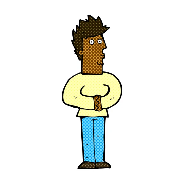 Strip cartoon nerveuze man — Stockvector