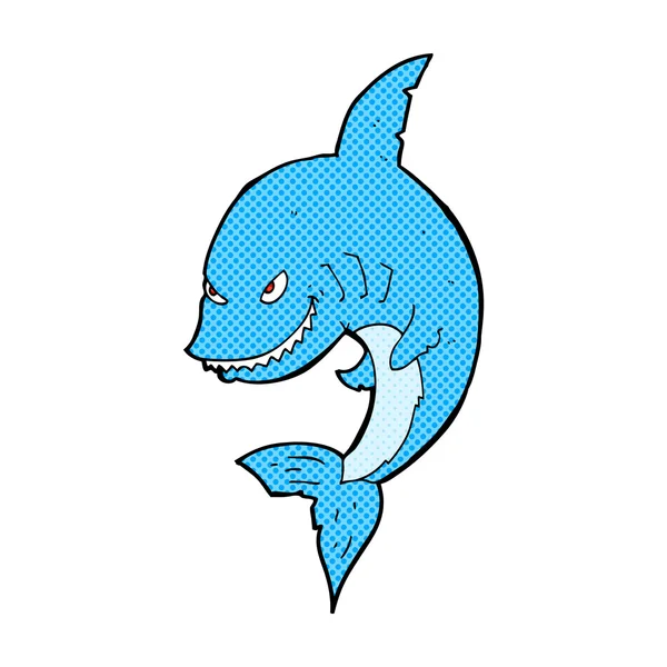 滑稽的漫画卡通鲨鱼 — 图库矢量图片