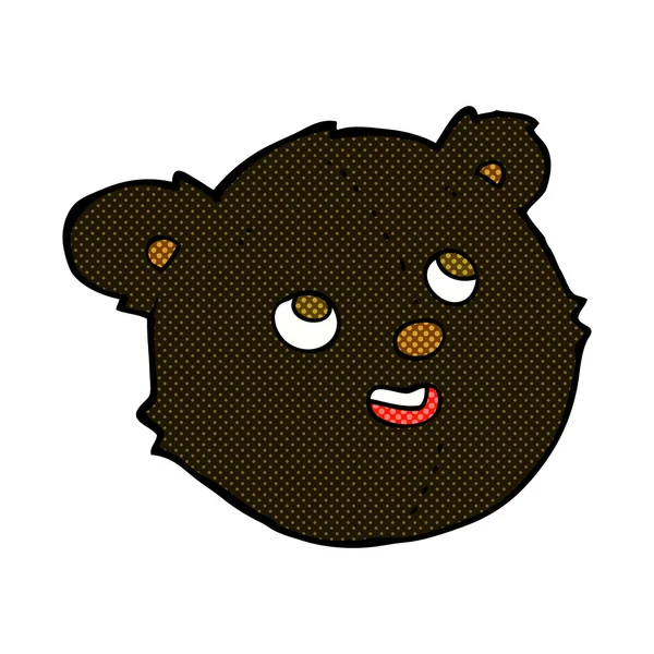 Fumetto cartoni animati nero orso faccia — Vettoriale Stock