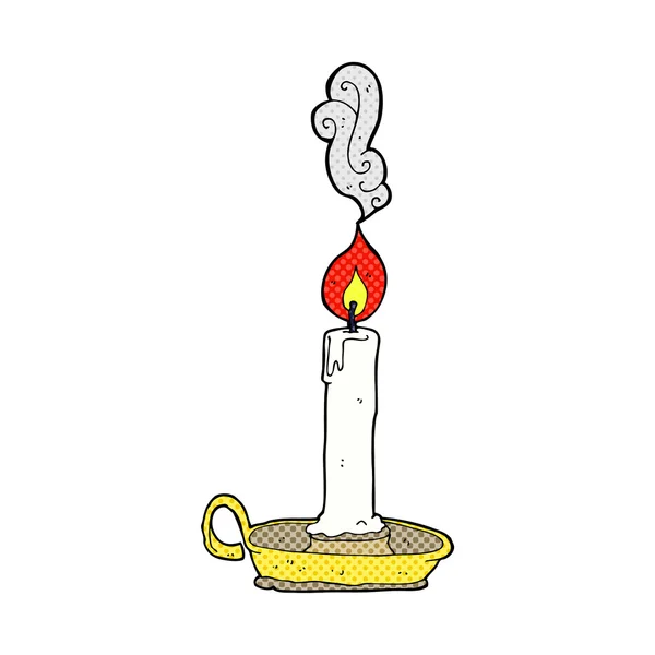 Comic cartoon burning candle — стоковый вектор