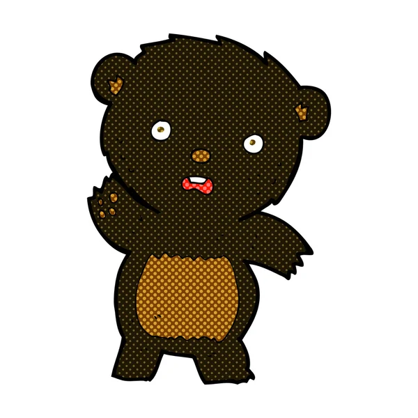 Комиксы, размахивающие черным медвежонком — стоковый вектор