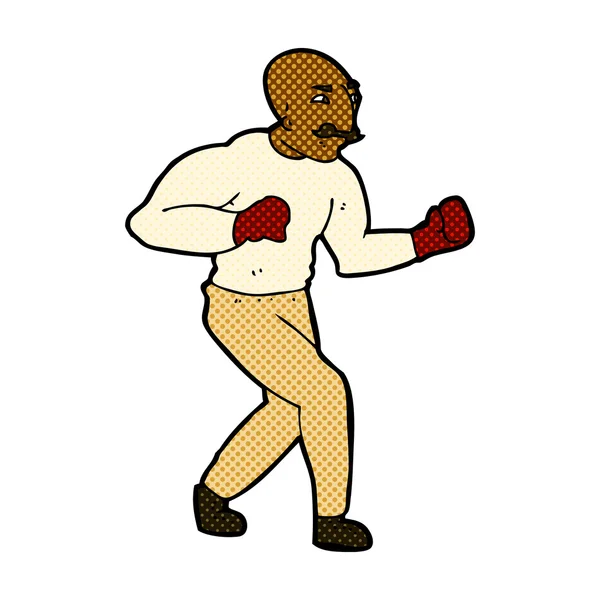 Boxeador cómico de dibujos animados — Vector de stock