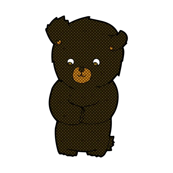 Милий комікс мультфільм чорний ведмідь — стоковий вектор