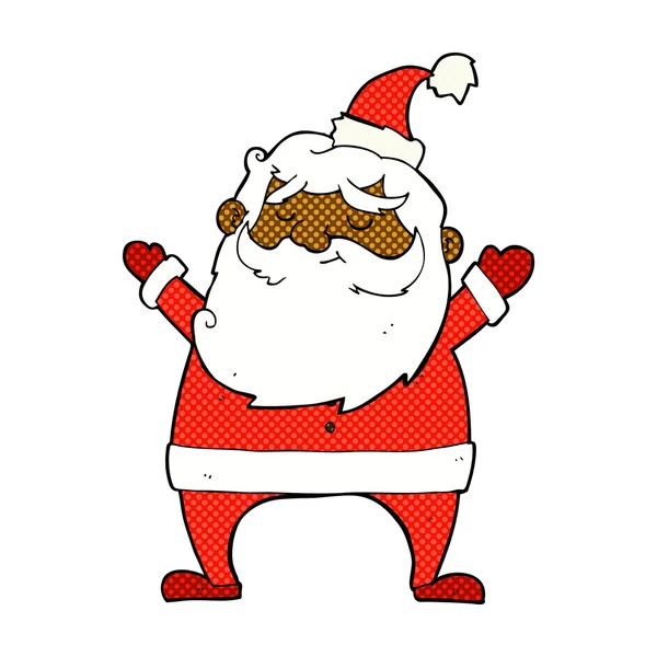 Jolly santa komiska cartoon — Stock vektor