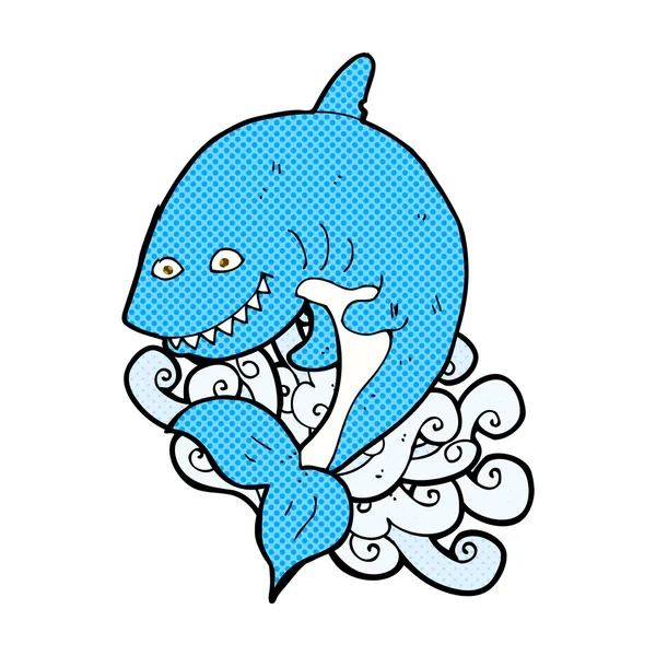 Requin dessin animé comique — Image vectorielle