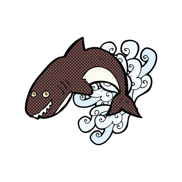 Comic cartoon shark — Stock Vector