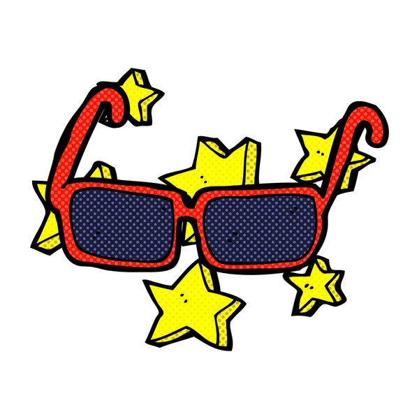 Comic cartoon expensive sunglasses — Stock Vector