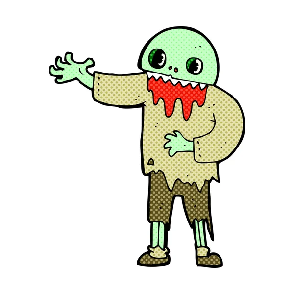 Dibujos animados cómicos zombie espeluznante — Vector de stock