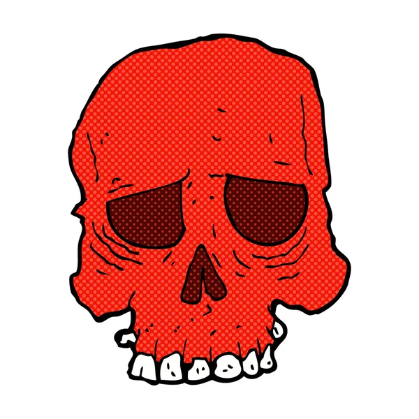 Dessin animé comique crâne effrayant — Image vectorielle