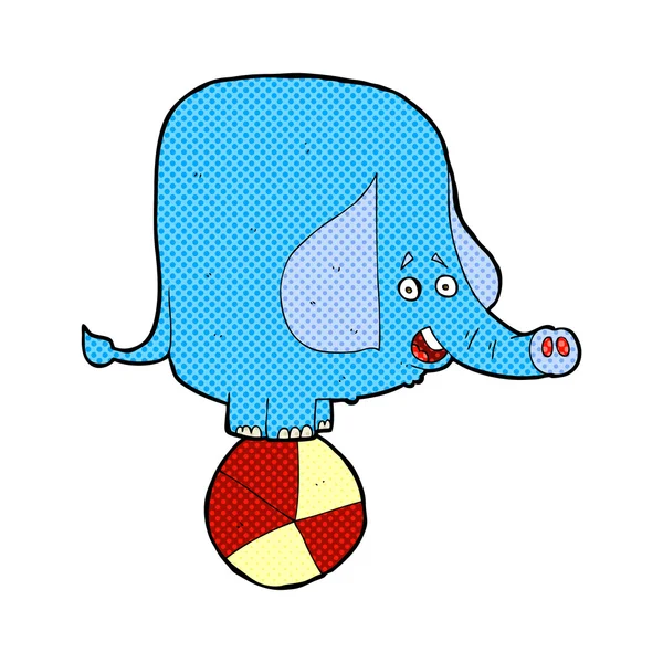 Strip cartoon circus olifant — Stockvector