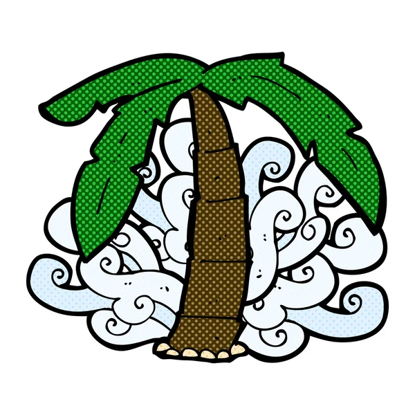 Strip cartoon palm tree symbool — Stockvector