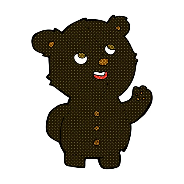 Χαριτωμένο μαύρη αρκούδα cub κωμικό κινούμενα σχέδια — Διανυσματικό Αρχείο