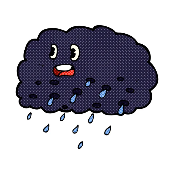 Vicces rajzfilm eső felhő — Stock Vector