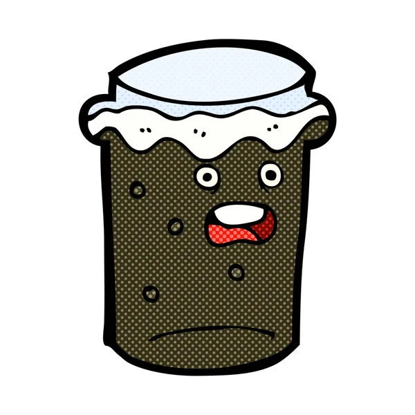 Vaso de dibujos animados cómicos de cerveza robusta — Archivo Imágenes Vectoriales