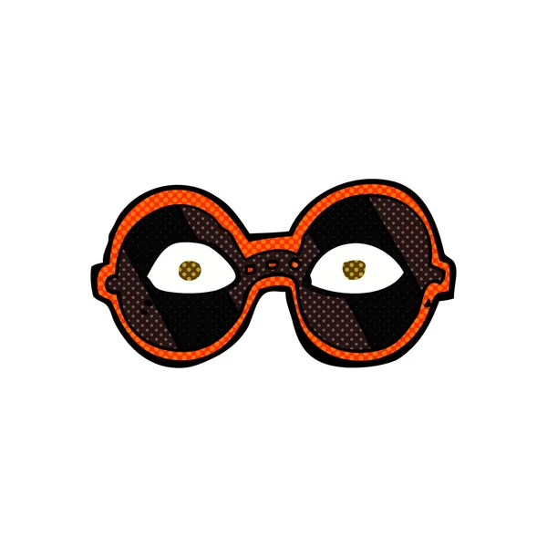 Comic cartoon eyes in dark glasses — Stock Vector