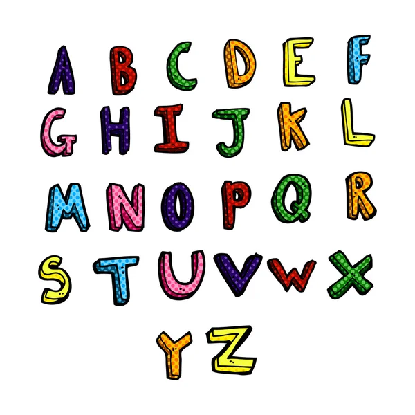 Komiska cartoon alfabetet — Stock vektor