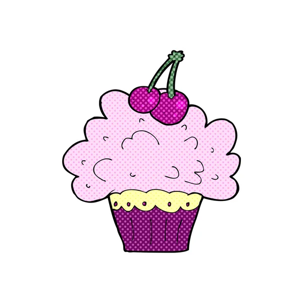 Comic cartoon big cupcake — Stock Vector