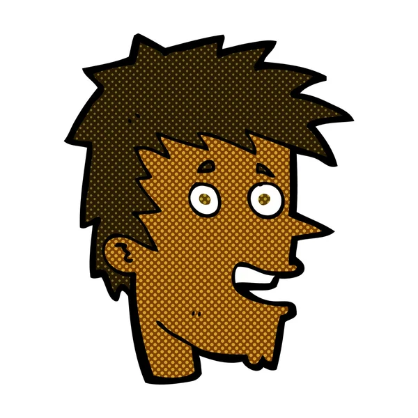 Komiksově kreslenou happy boy tvář — Stockový vektor