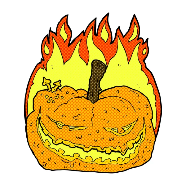 Bande dessinée Halloween citrouille — Image vectorielle