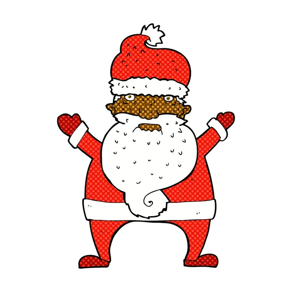 Historieta de dibujos animados feo santa claus — Vector de stock