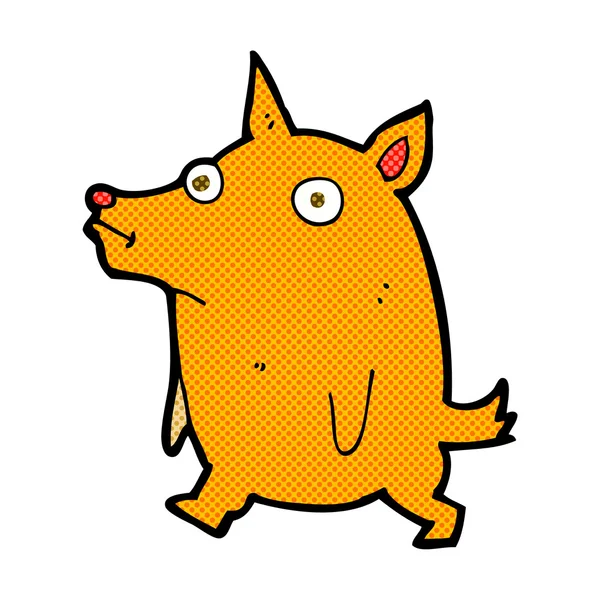 Comic cartoon funny little dog — Stock Vector