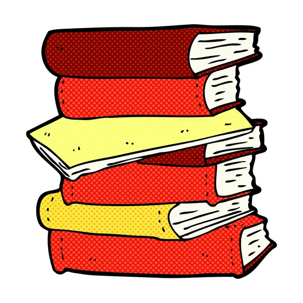 Komiksově kreslenou hromadu knih — Stockový vektor