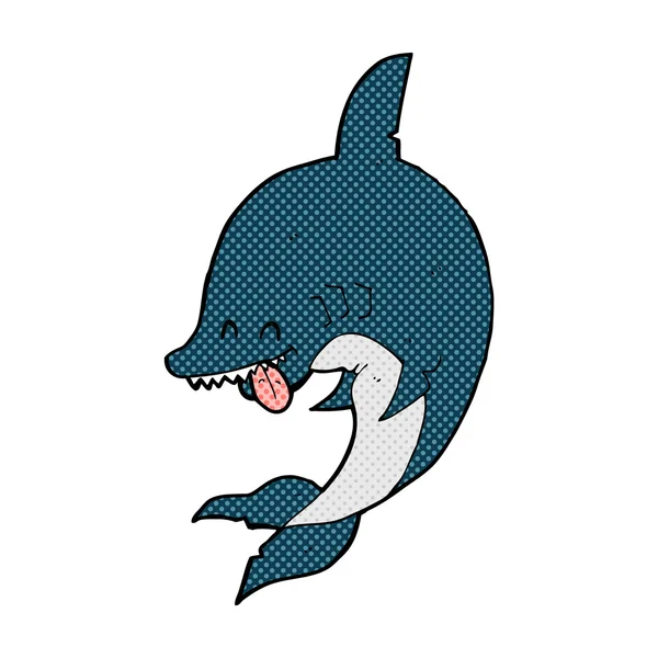 Funny comic cartoon shark — Stock Vector