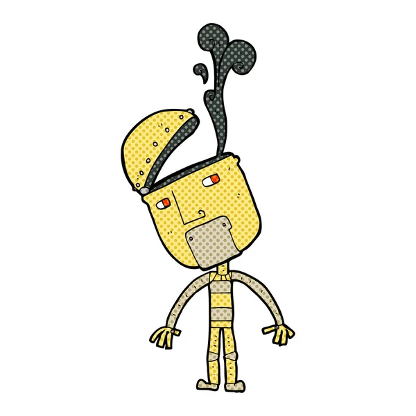 オープン ヘッド コミック漫画ロボット — ストックベクタ