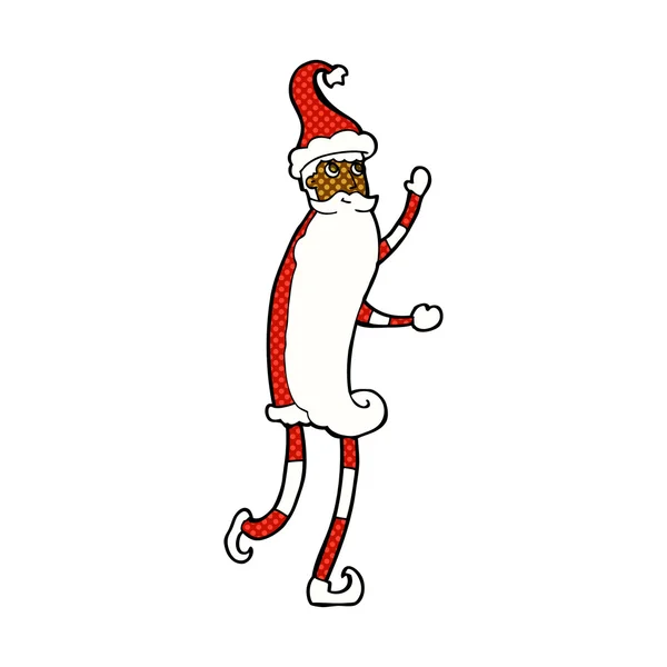 Comic cartoon skinny santa — Stock Vector