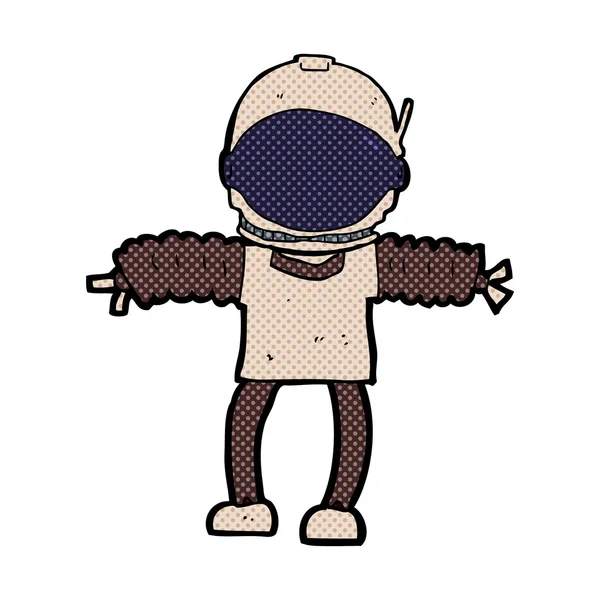 Astronauta cómico de dibujos animados — Vector de stock