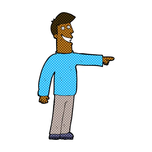 Strip cartoon aanwijsapparaat man — Stockvector