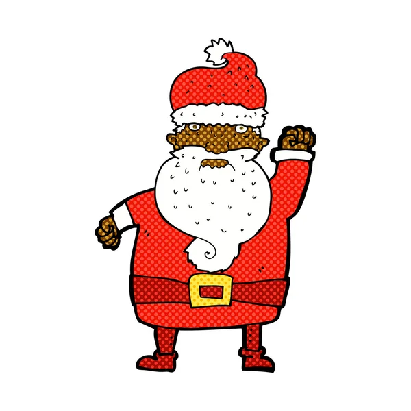 Комический карикатурный гневный Санта-Клаус — стоковый вектор