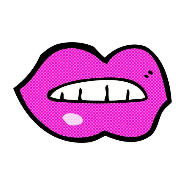 Comic cartoon pink lips — Stock Vector