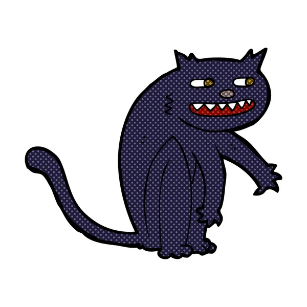 Komiks kreskówka czarny kot — Wektor stockowy