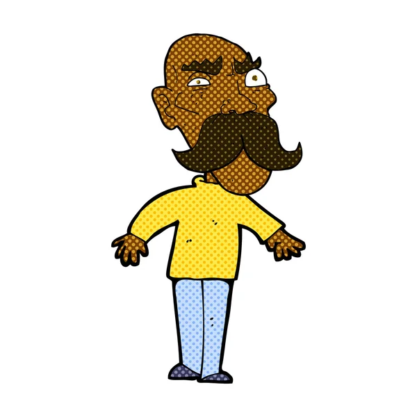 Strip cartoon boos oude man — Stockvector