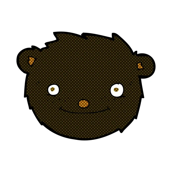 Comic cartoon black bear head — Stock Vector