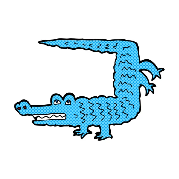 Komiska cartoon krokodil — Stock vektor