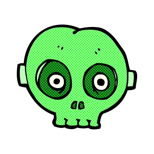 Máscara de calavera de Halloween de dibujos animados cómicos — Vector de stock