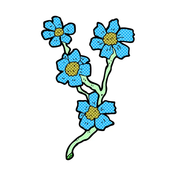 Cómics flores de dibujos animados — Vector de stock