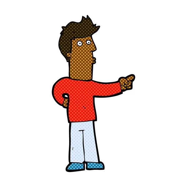 Strip cartoon man wijzen — Stockvector