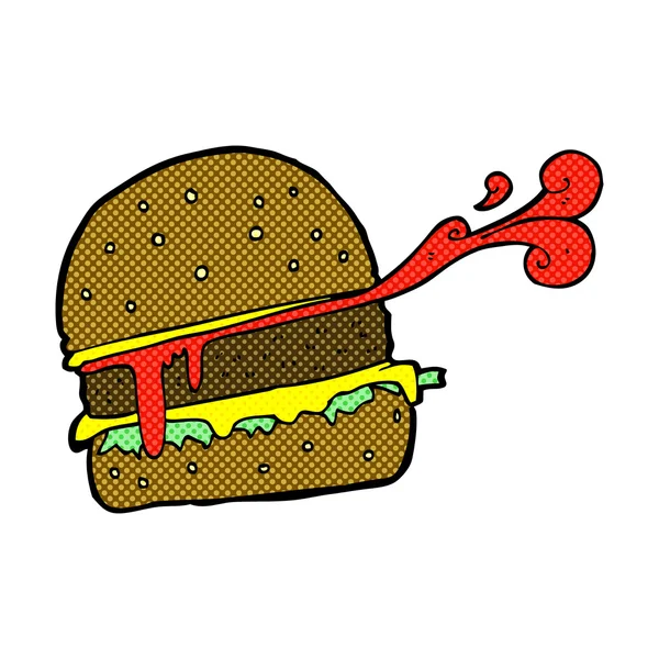 Comic cartoon burger — Stock Vector