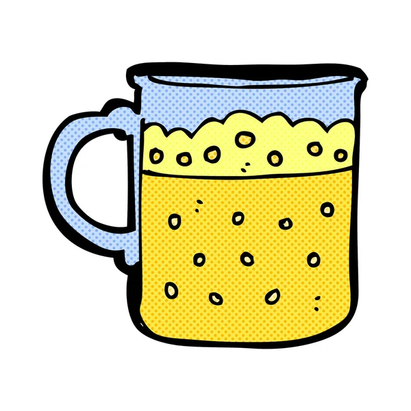 Comic cartoon mug of beer — Stock Vector