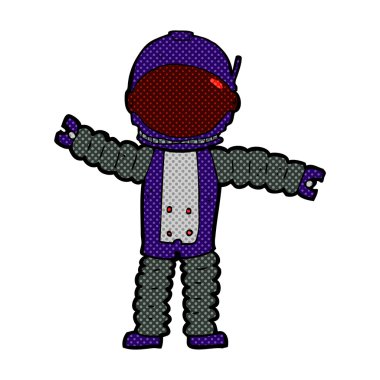 komik karikatür astronot